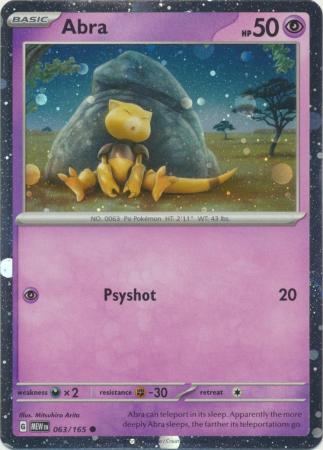 Pokemon Single Card - Scarlet & Violet Promo - 063/165 Abra Holo Near Mint