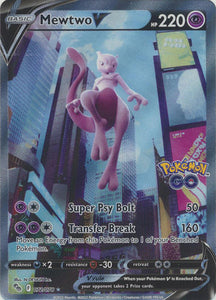 Pokemon Single Card - Pokemon GO 072/078 Mewtwo V Alt Art Light Play