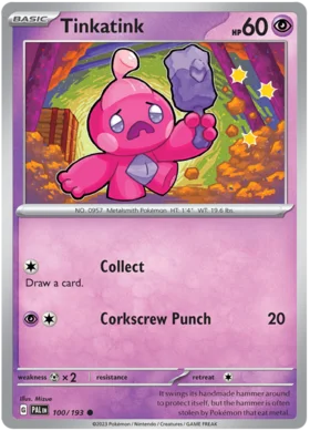 Pokemon Single Card - Scarlet & Violet Paldea Evolved 100/193 Tinkatink Common Pack Fresh