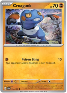 Pokemon Single Card - Scarlet & Violet Paldea Evolved 114/193 Croagunk Common Pack Fresh