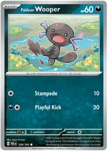 Pokemon Single Card - Scarlet & Violet Paldea Evolved 129/193 Paldean Wooper Common Pack Fresh