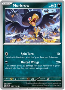 Pokemon Single Card - Scarlet & Violet Paldea Evolved 131/193 Murkrow Common Pack Fresh