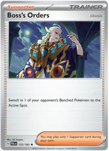 Pokemon Single Card - Scarlet & Violet Paldea Evolved 172/193 Boss’s Orders (Ghetsis) Rare Holo Pack Fresh