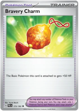 Pokemon Single Card - Scarlet & Violet Paldea Evolved 173/193 Bravery Charm Uncommon Pack Fresh