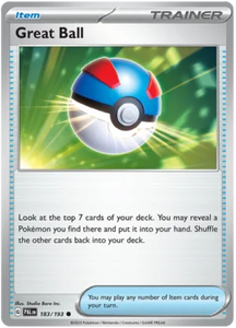 Pokemon Single Card - Scarlet & Violet Paldea Evolved 183/193 Great Ball Common Pack Fresh