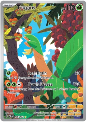 Pokemon Single Card - Scarlet & Violet Paldea Evolved 195/193 Tropius Art Rare Pack Fresh