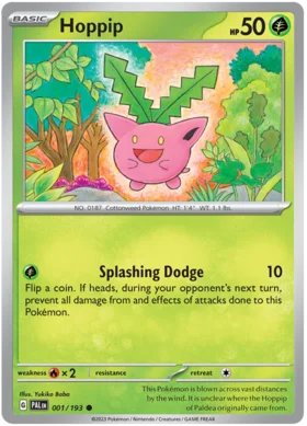 Pokemon Single Card - Scarlet & Violet Paldea Evolved 001/193 Hoppip Common Pack Fresh
