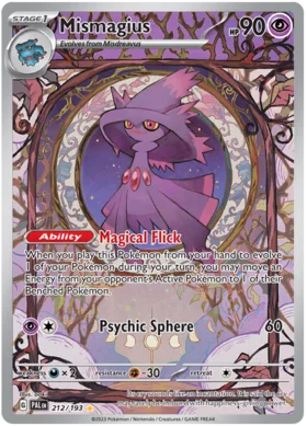 Pokemon Single Card - Scarlet & Violet Paldea Evolved 212/193 Mismagius Art Rare Pack Fresh