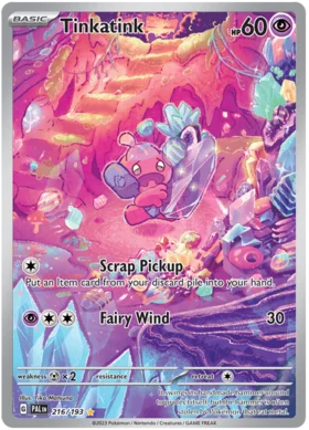 Pokemon Single Card - Scarlet & Violet Paldea Evolved 216/193 Tinkatink Art Rare Pack Fresh