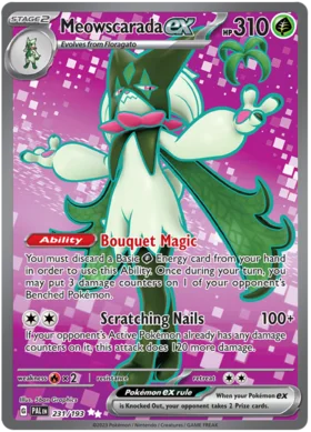 Pokemon Single Card - Scarlet & Violet Paldea Evolved 231/193 Meowscarada ex Full Art Pack Fresh