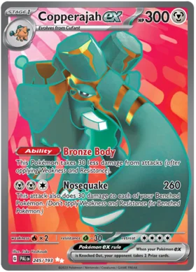Pokemon Single Card - Scarlet & Violet Paldea Evolved 245/193 Copperajah ex Full Art Pack Fresh