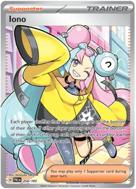 Pokemon Single Card - Scarlet & Violet Paldea Evolved 254/193 Iono Full Art Pack Fresh