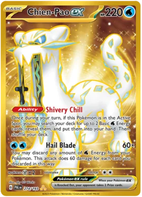 Pokemon Single Card - Scarlet & Violet Paldea Evolved 274/193 Chien-Pao ex Gold Full Art Pack Fresh
