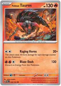 Pokemon Single Card - Scarlet & Violet Paldea Evolved 028/193 Paldean Tauros Uncommon Pack Fresh