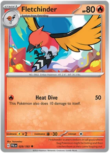 Pokemon Single Card - Scarlet & Violet Paldea Evolved 029/193 Fletchinder Uncommon Pack Fresh