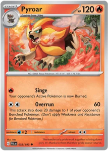 Pokemon Single Card - Scarlet & Violet Paldea Evolved 032/193 Pyroar Uncommon Pack Fresh