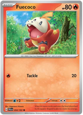 Pokemon Single Card - Scarlet & Violet Paldea Evolved 034/193 Fuecoco Common Pack Fresh
