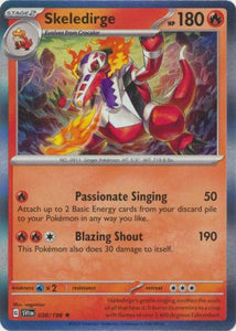 Pokemon Single Card - Scarlet & Violet Base Set 038/198 Skeledirge Rare Holo Pack Fresh