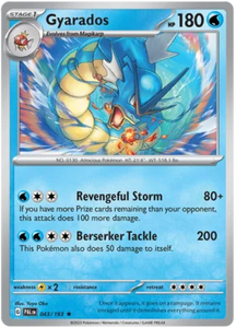 Pokemon Single Card - Scarlet & Violet Paldea Evolved 043/193 Gyarados Rare Holo Pack Fresh