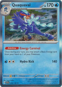 Pokemon Single Card - Scarlet & Violet Base Set 054/198 Quaquaval Rare Holo Pack Fresh