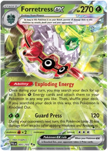 Pokemon Single Card - Scarlet & Violet Paldea Evolved 005/193 Forretress ex Pack Fresh