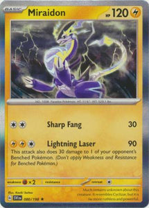 Pokemon Single Card - Scarlet & Violet Base Set 080/198 Miraidon Rare Holo Pack Fresh