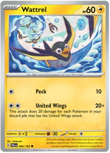 Pokemon Single Card - Scarlet & Violet Paldea Evolved 080/193 Wattrel Common Pack Fresh