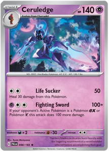 Pokemon Single Card - Scarlet & Violet Paldea Evolved 098/193 Ceruledge Rare Holo Pack Fresh