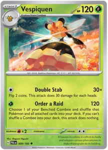 Pokemon Single Card - Scarlet & Violet Paldea Evolved 009/193 Vespiquen Uncommon Pack Fresh