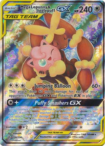 Pokemon Single Card - Cosmic Eclipse 226/236 Mega Lopunny & Jiggypuff GX Ultra Rare Full Art Pack Fresh