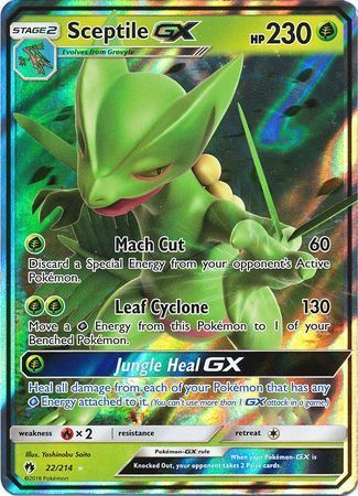 Pokemon Single Card - Lost Thunder 022/214 Sceptile GX Pack Fresh