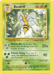 Pokemon Single Card - Base Set 017/102 Beedrill Rare Near Mint Condition