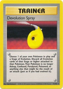 Pokemon Single Card - Base Set 072/102 Devolution Spray Rare Light Played Condition