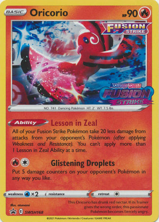 Pokemon Single Card - Sword & Shield Promo SWSH168 Oricorio Holo Mint Condition