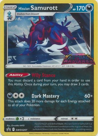 Pokemon Single Card - Sword & Shield Promo SWSH207 Hisuian Samurott Holo Mint Condition