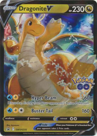 Pokemon Single Card - Sword & Shield Promo SWSH235 Dragonite V Near Condition