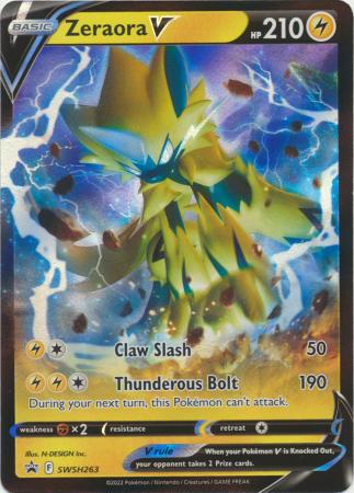 Pokemon Single Card - Sword & Shield Promo SWSH263 Zeraora V Mint Condition