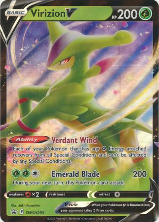 Pokemon Single Card - Sword & Shield Promo SWSH295 Virizion V Pack Fresh