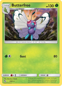 Pokemon Single Card - Hidden Fates 03/68 Butterfree Rare Pack Fresh