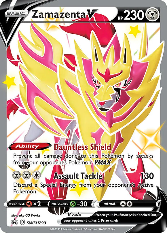 Pokemon Single Card - Sword & Shield Promo SWSH293 Zamazenta V Near Condition