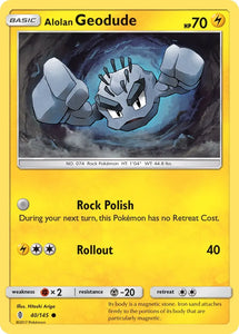 Pokemon Single Card - Guardian Rising 040/145 Alolan Geodude Common Pack Fresh