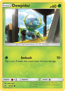 Pokemon Single Card - Burning Shadows 014/147 Dewpider Common Pack Fresh