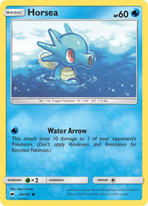 Pokemon Single Card - Burning Shadows 029/147 Horsea Common Pack Fresh