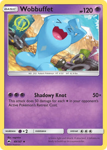 Pokemon Single Card - Burning Shadows 049/147 Wobbuffet Uncommon Pack Fresh