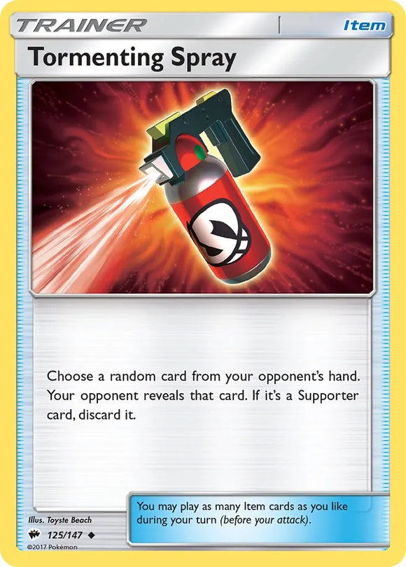 Pokemon Single Card - Burning Shadows 125/147 Tormenting Spray Uncommon Pack Fresh