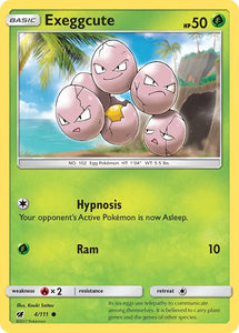 Pokemon Single Card - Crimson Invasion 004/111 Exeggcute Common Pack Fresh