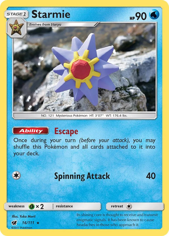 Pokemon Single Card - Crimson Invasion 016/111 Starmie Rare Pack Fresh