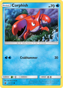 Pokemon Single Card - Crimson Invasion 024/111 Corphish Common Pack Fresh