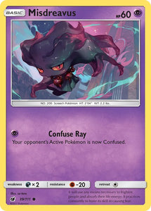 Pokemon Single Card - Crimson Invasion 039/111 Misdreavus Common Pack Fresh