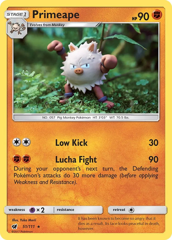 Pokemon Single Card - Crimson Invasion 051/111 Primeape Rare Pack Fresh